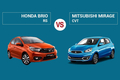 So sánh Honda Brio RS và Mitsubishi Mirage CVT (2022)
