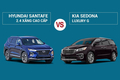 So sánh Hyundai Santa Fe 2.4 Xăng Cao Cấp và KIA Sedona Luxury G