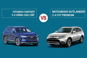 So sánh Hyundai Santa Fe 2.4 và Mitsubishi Outlander 2.4 CVT