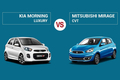 So sánh KIA Morning Luxury và Mitsubishi Mirage CVT (2022)