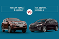 So sánh Nissan Terra 2.5 4WD AT và KIA Sedona Luxury G (2022)