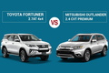 So sánh Toyota Fortuner 2.7AT và Mitsubishi Outlander 2.4 CVT