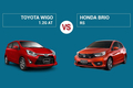 So sánh Toyota Wigo 1.2G AT và Honda Brio RS (2022)