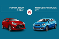 So sánh Toyota Wigo 1.2G AT và Mitsubishi Mirage CVT (2022)