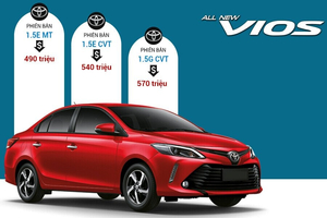 Thông Số Kỹ Thuật Xe Toyota Vios 1.5E MT, 1.5E CVT, 1.5G CVT