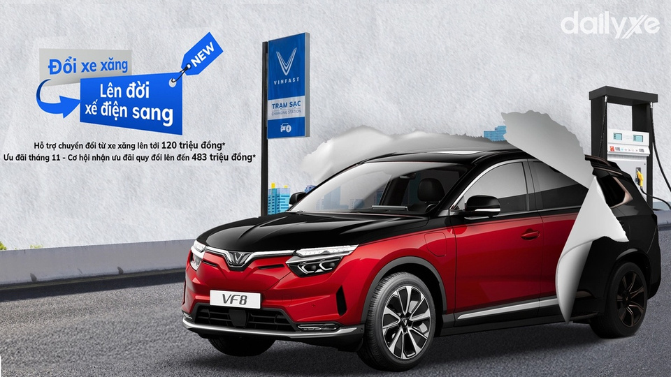 Ưu đãi lên đến 120 triệu đồng khi đổi xe ô tô xăng lấy xe ô tô điện Vinfast