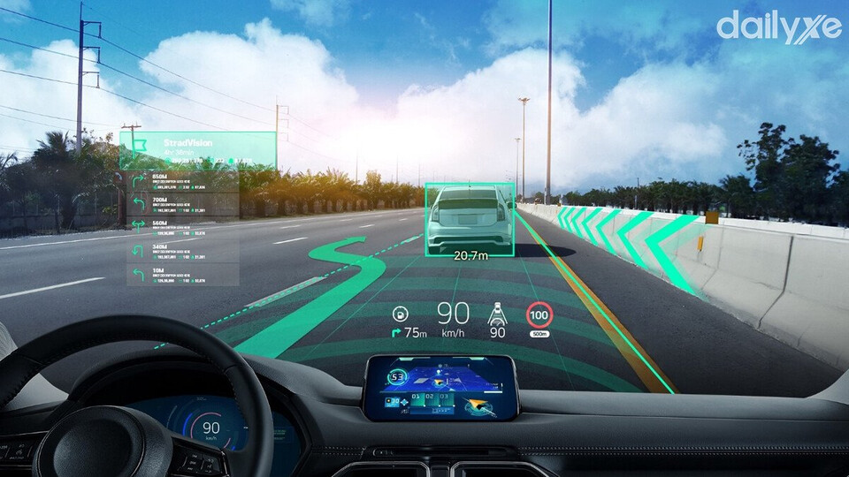 Màn hình hiển thị trên kính lái vô cùng tiện lợi