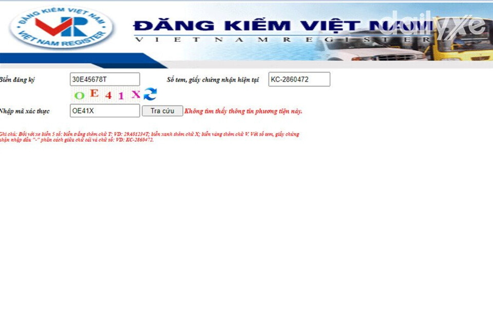 Thực hiện nhập các thông tin tra cứu