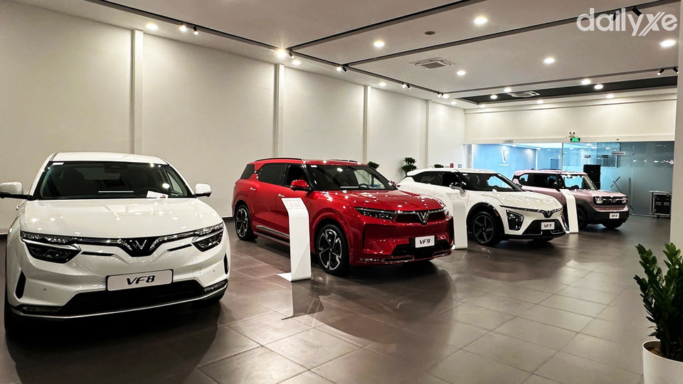 VinFast Kiên Giang đang trưng bày đầy đủ các dòng xe VinFast