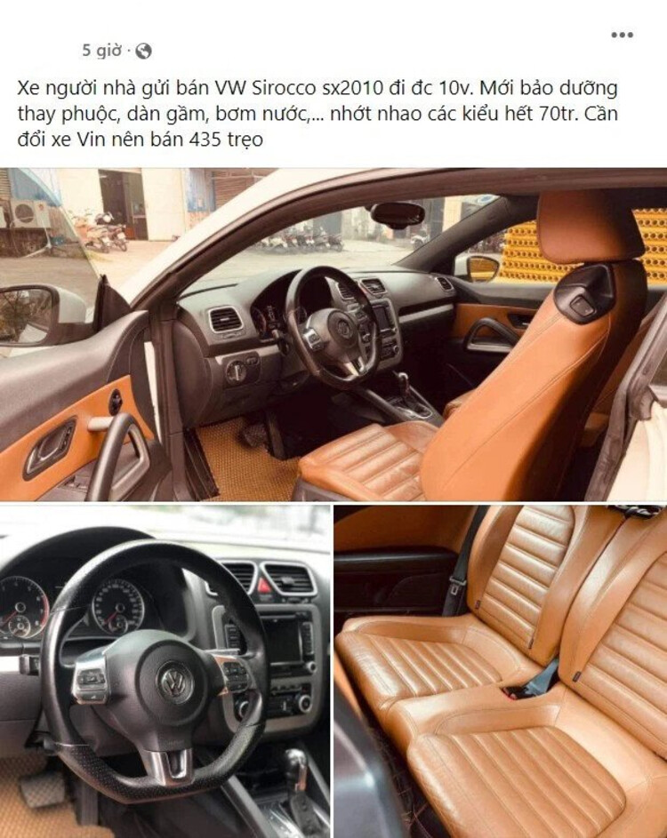 Ngay khi được đưa đi bảo dưỡng, chủ nhân của chiếc Volkswagen Scirocco đã bán cho Volkswagen Scirocco