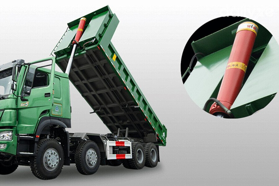 Xe sử dụng thiết bị thủy lực hệ thống đồng bộ ben HYVA