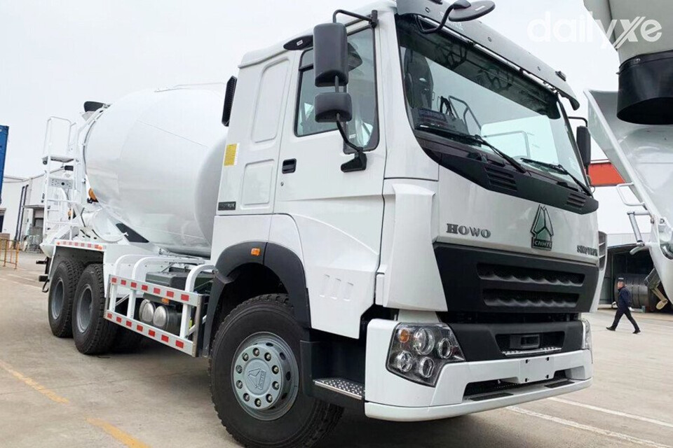 Xe Trộn Bê Tông Howo sở hữu kích thước lớn chuyên chở bê tông mọi công trình