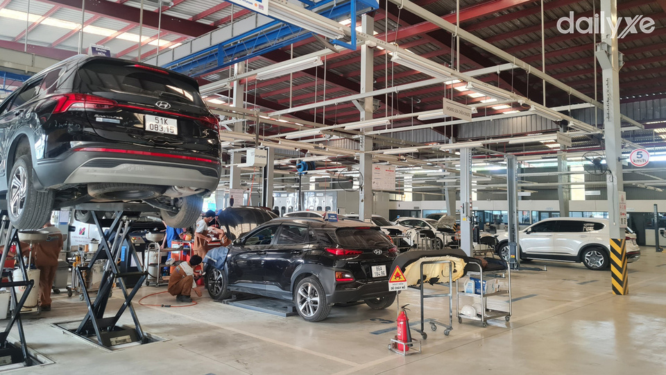 Xưởng dịch vụ của showroom Hyundai Đông Sài Gòn