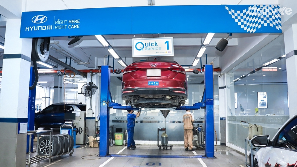 Xưởng dịch vụ của showroom Hyundai Phú Mỹ Hưng