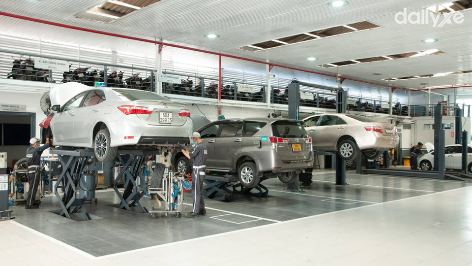 Xưởng dịch vụ của showroom Toyota Đồng Nai