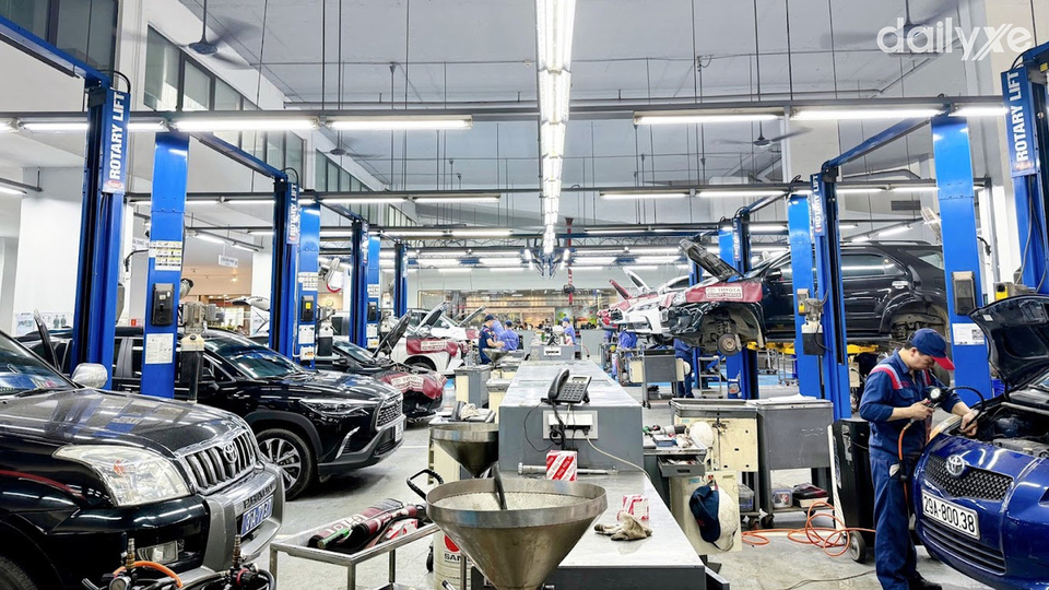 Xưởng dịch vụ của showroom Toyota IDMC Hoài Đức