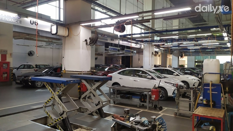 Xưởng dịch vụ của đại lý Toyota Ninh Kiều